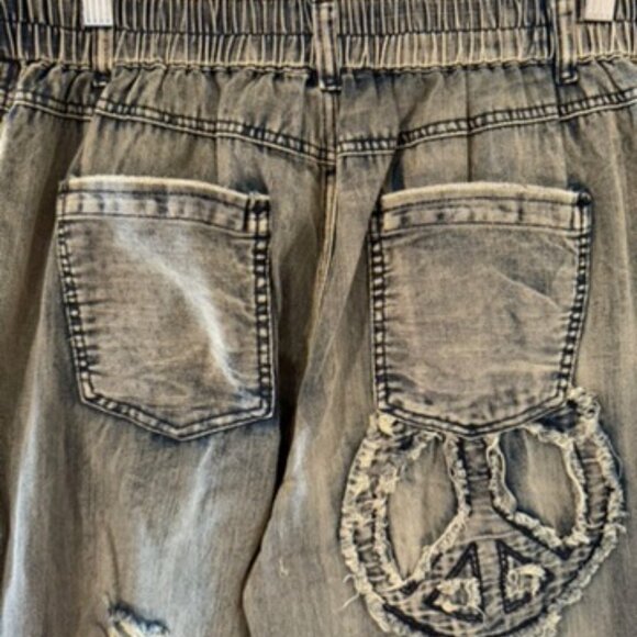 BLUE VELVET PEACE CUFFED WIDE LEG JEAN - Picture 4 of 7